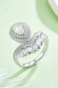 1 Carat Pear-Cut Sparkala™ Platinum Over Pure Sterling Silver Crown Ring