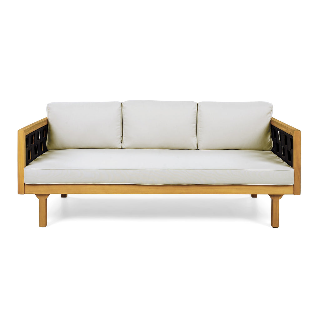 Three-Seater Outdoor Daybed - Acacia Wood Teak Finish Frame