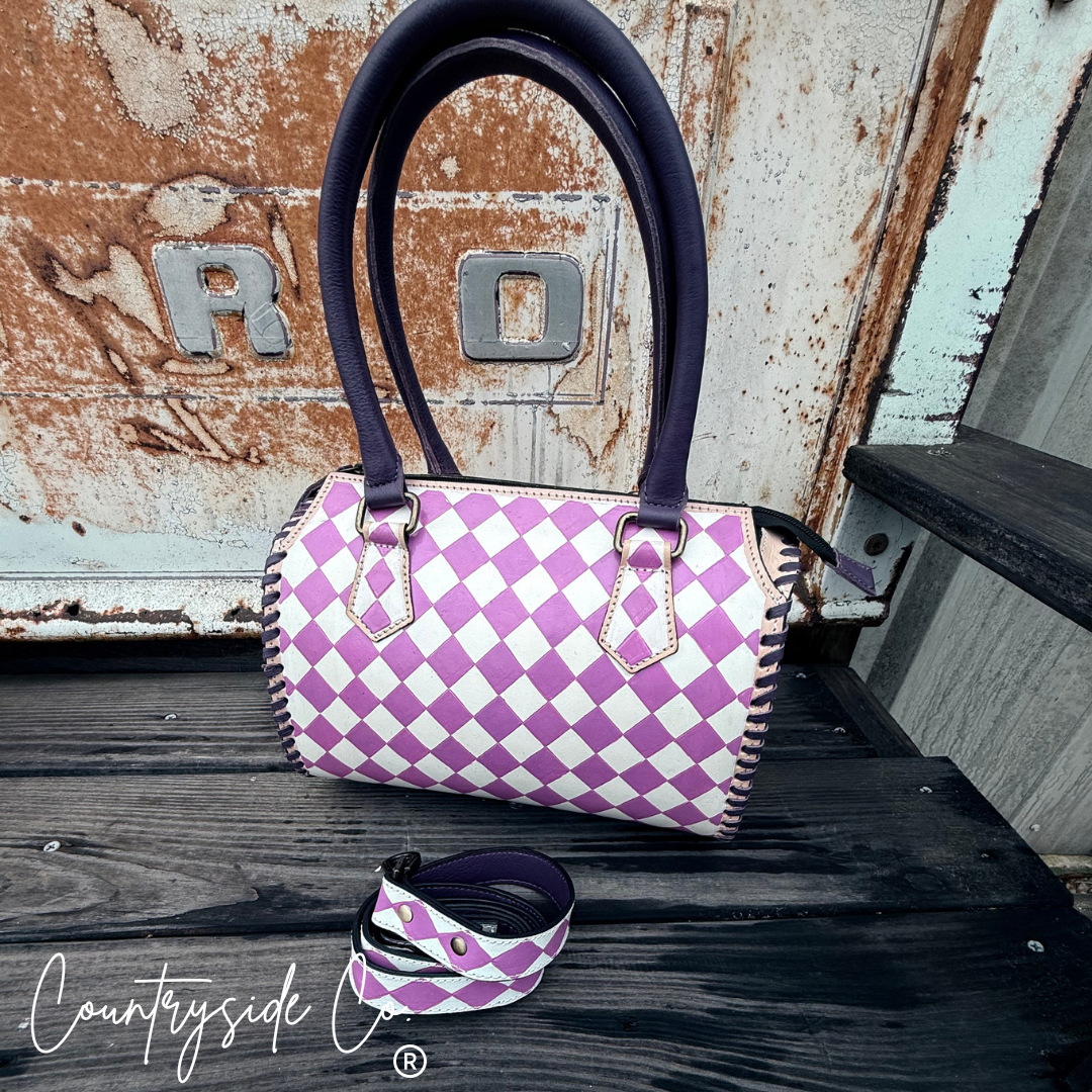 Lilac Checkered Speedy Bag