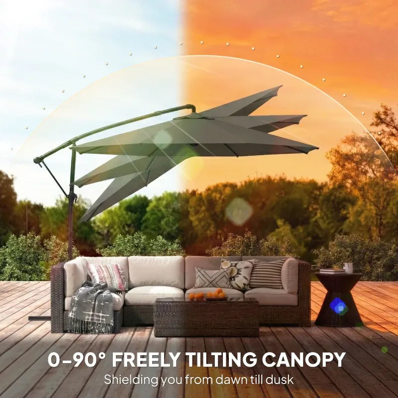Large Garden Umbrella, Outdoor Hanging Cantilever Umbrella
