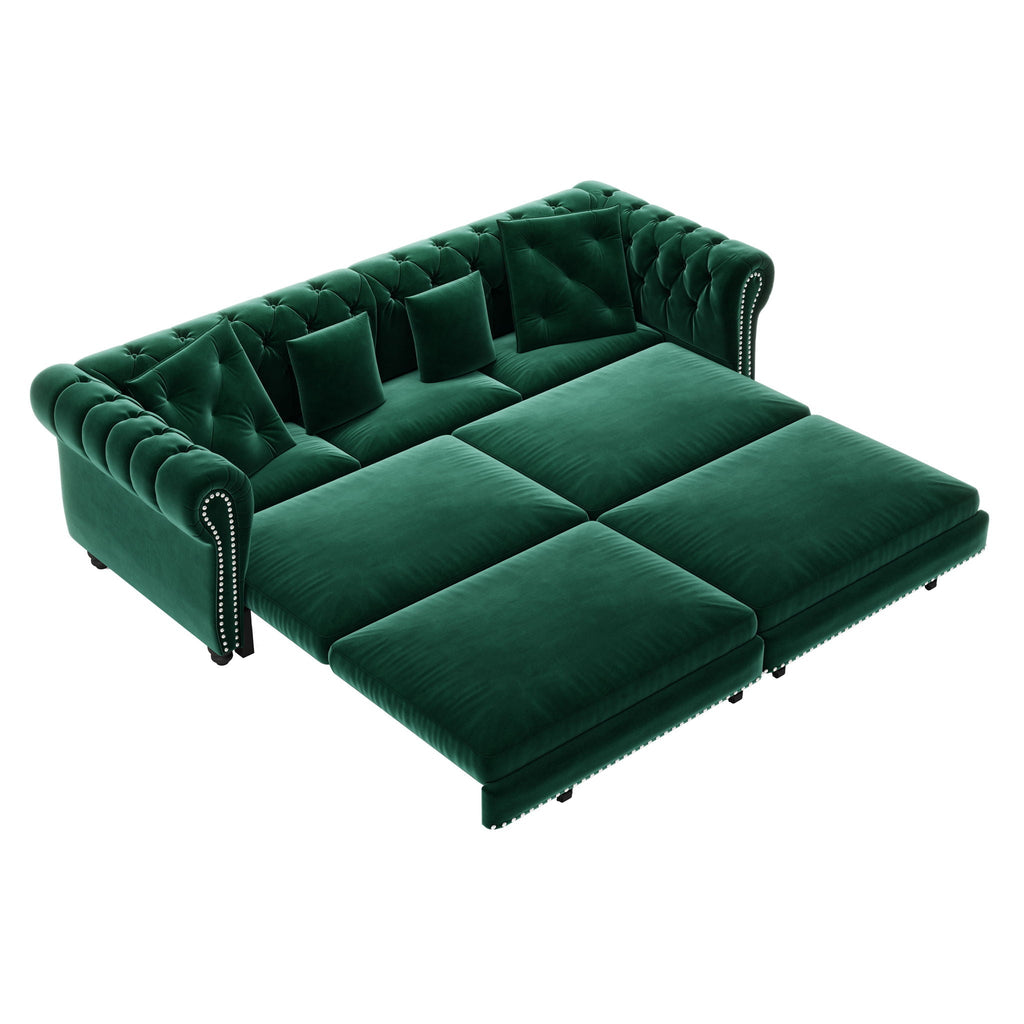 3 In 1 Pull Out Convertible Sleeper Sofa Bed, King Size, Chaise Lounge