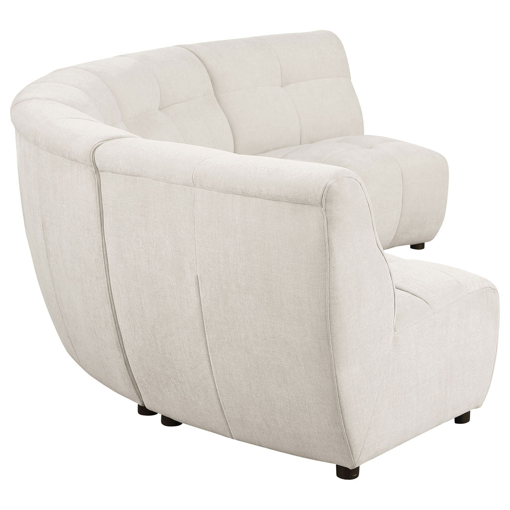 Oliver - 5 Piece Upholstered Sectional Sofa With Curved Silhouette - Ivory