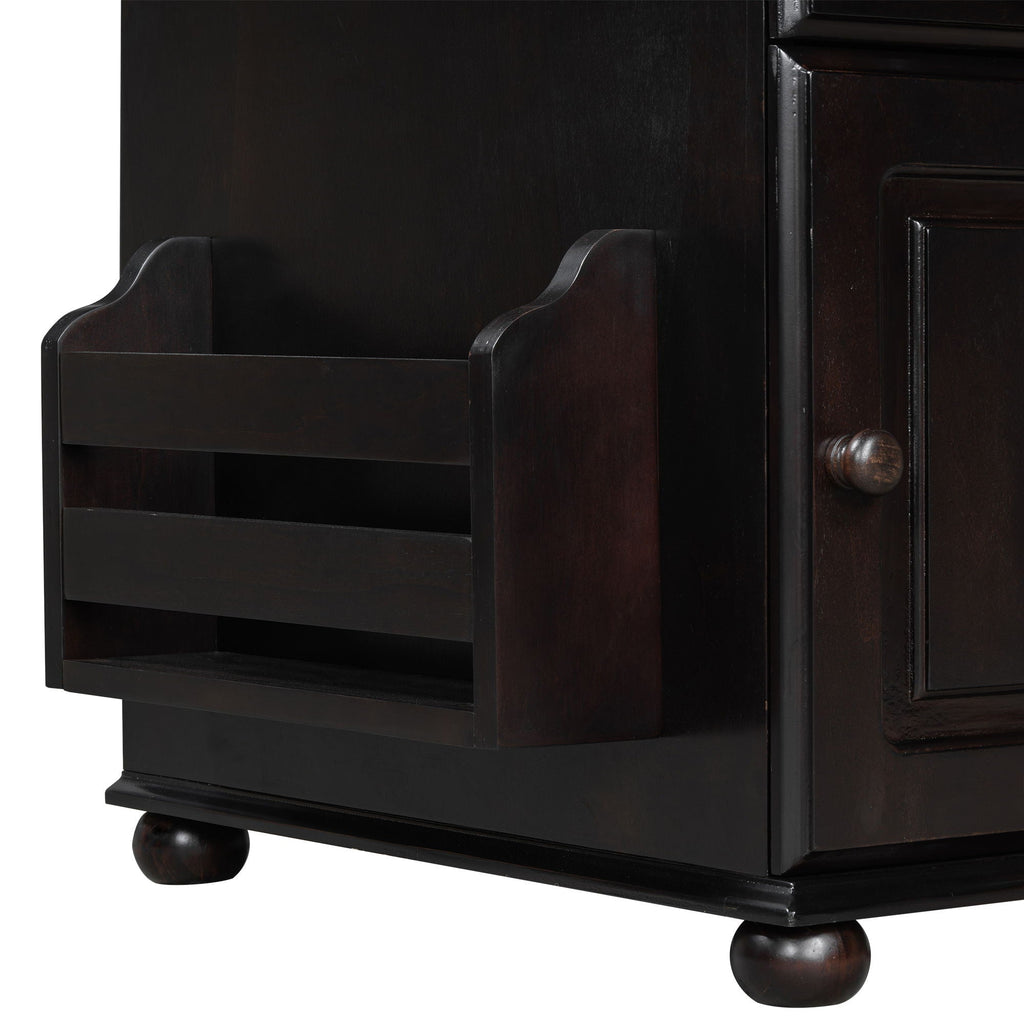 Vintage Flip Top Side Table With USB Ports
