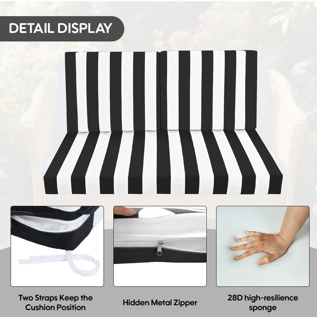 Outdoor Deep Seat Waterproof Replacement Patio Chair Cushions (Set of 2)