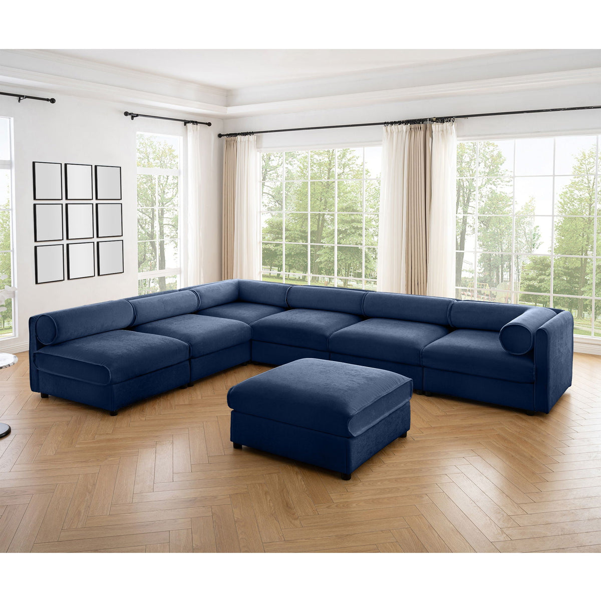 Modern Modular Sectional Sofa With Storag, Contemporary Cylindrical Design