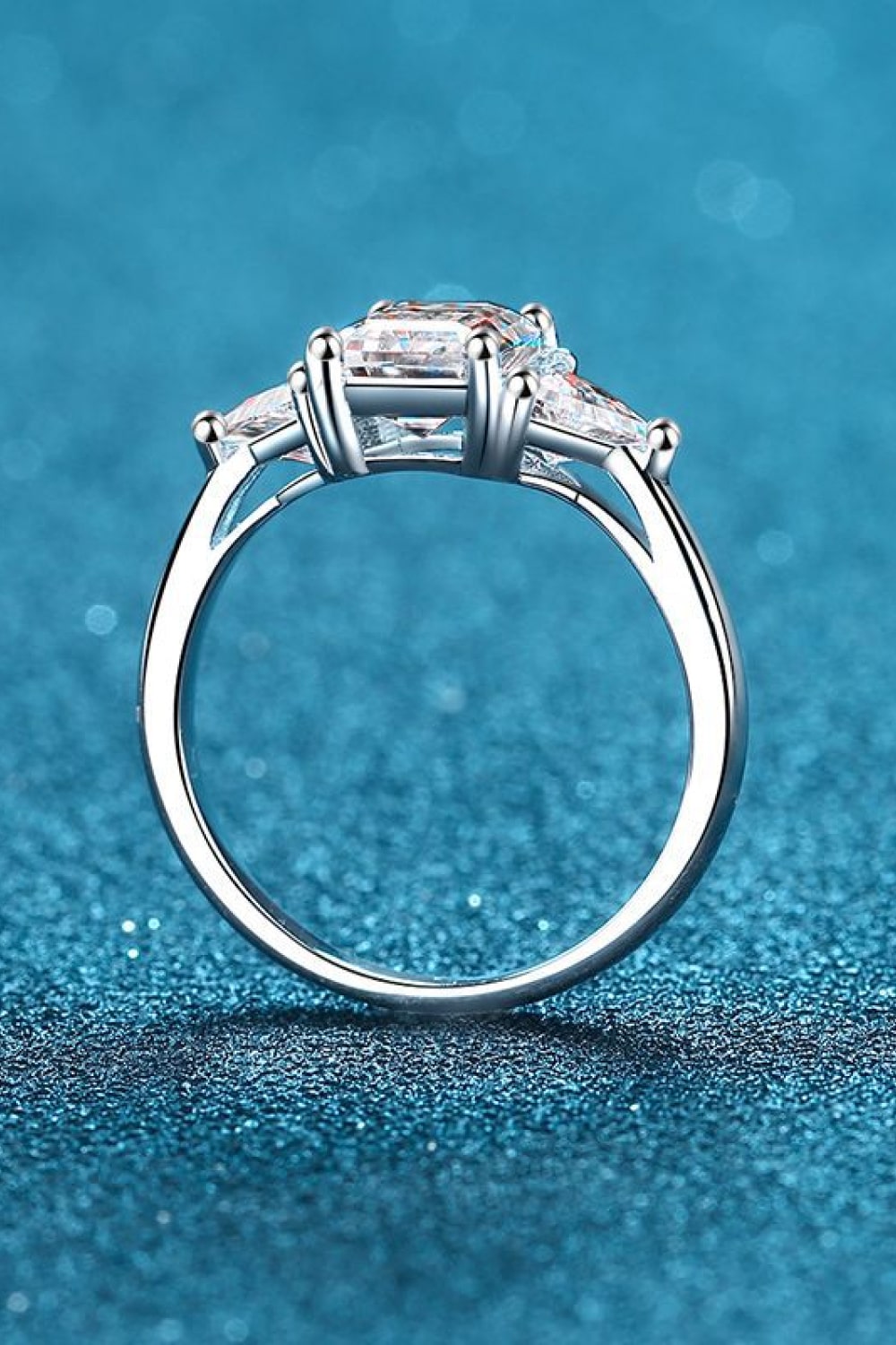 3 Carat Radiant-Cut Sparkala™ 925 Sterling Silver Rhodium-Plated Ring