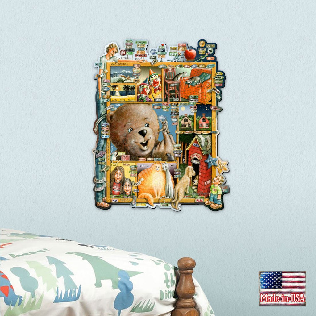 Opposites Whimsical Wall Art by Laura Seeley - Love Family Kids Decor - 8513010-LS