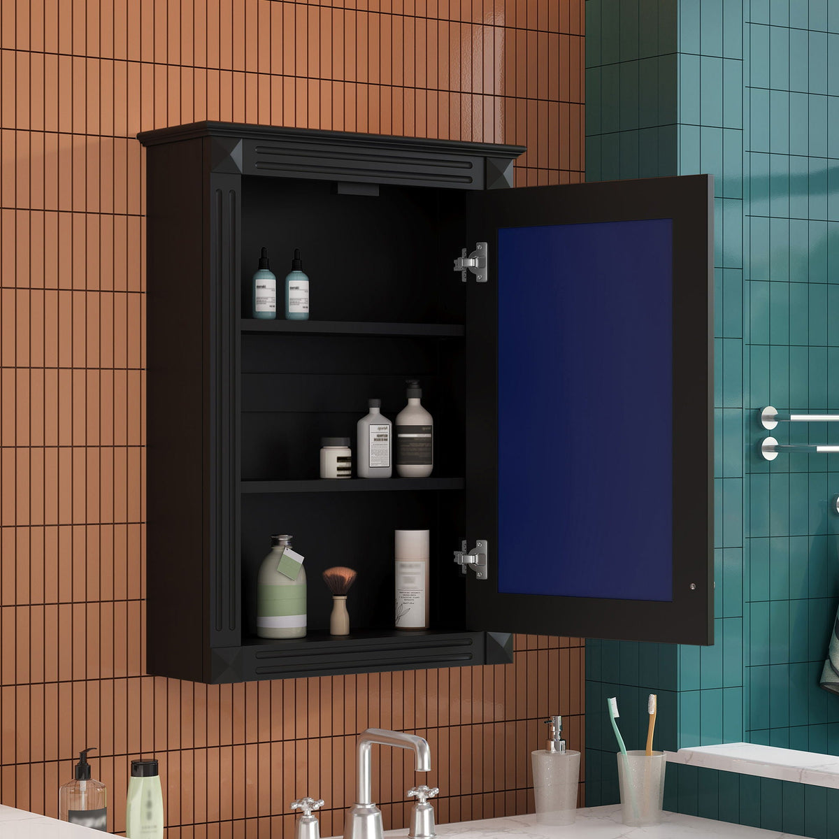 Wall Mounted Bathroom Storage Medicine Cabinet For Over Toilet With Mirror