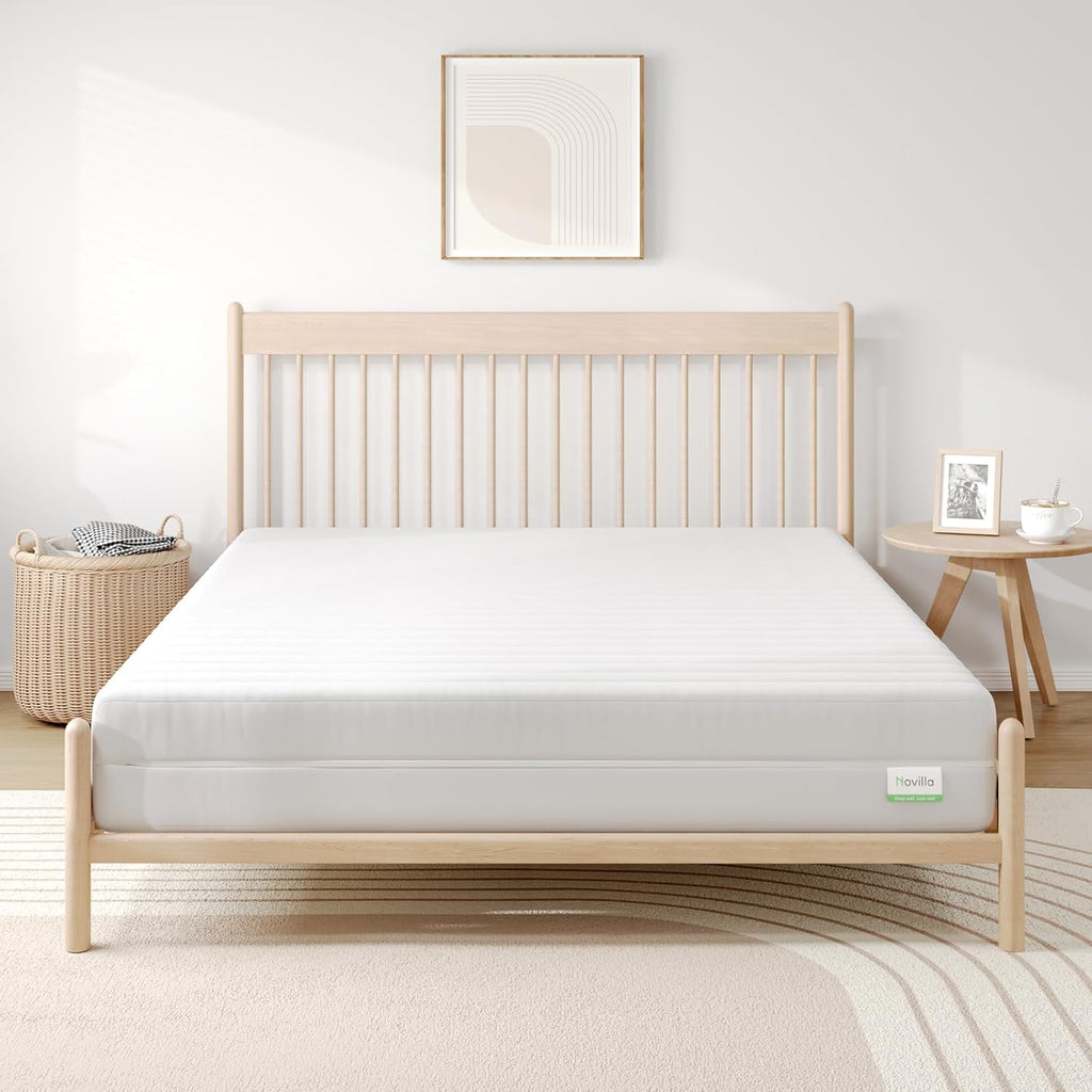 Full Size Mattress, 8 Inch Full Foam Mattress, Double Air Zone Full Size Mattresses with Flippable Design for Back & Side Sleeper, Tight Top Mattresses Fulls with Breathable Fabric Cover
