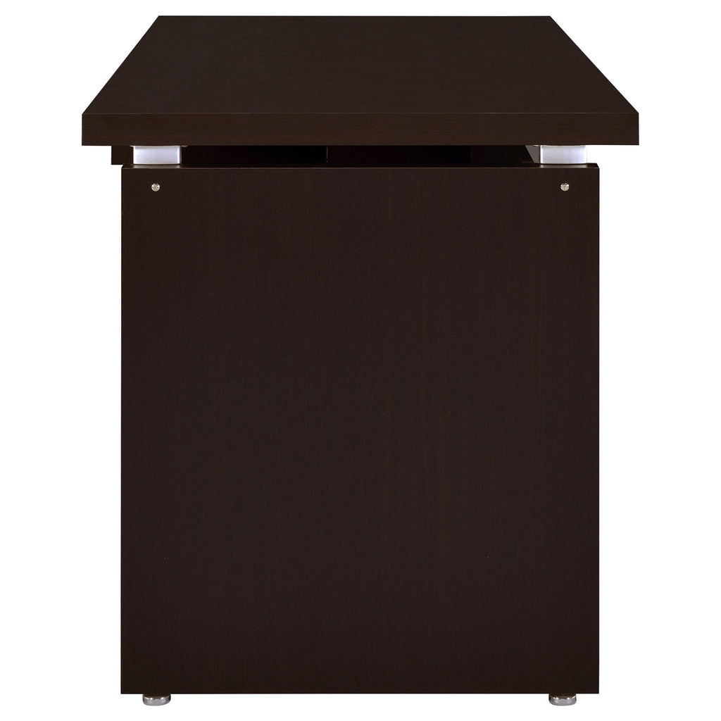 Ulloa - L Shaped Office Desk With Slide Out Keyboard Tray And Storage Drawers - Cappuccino