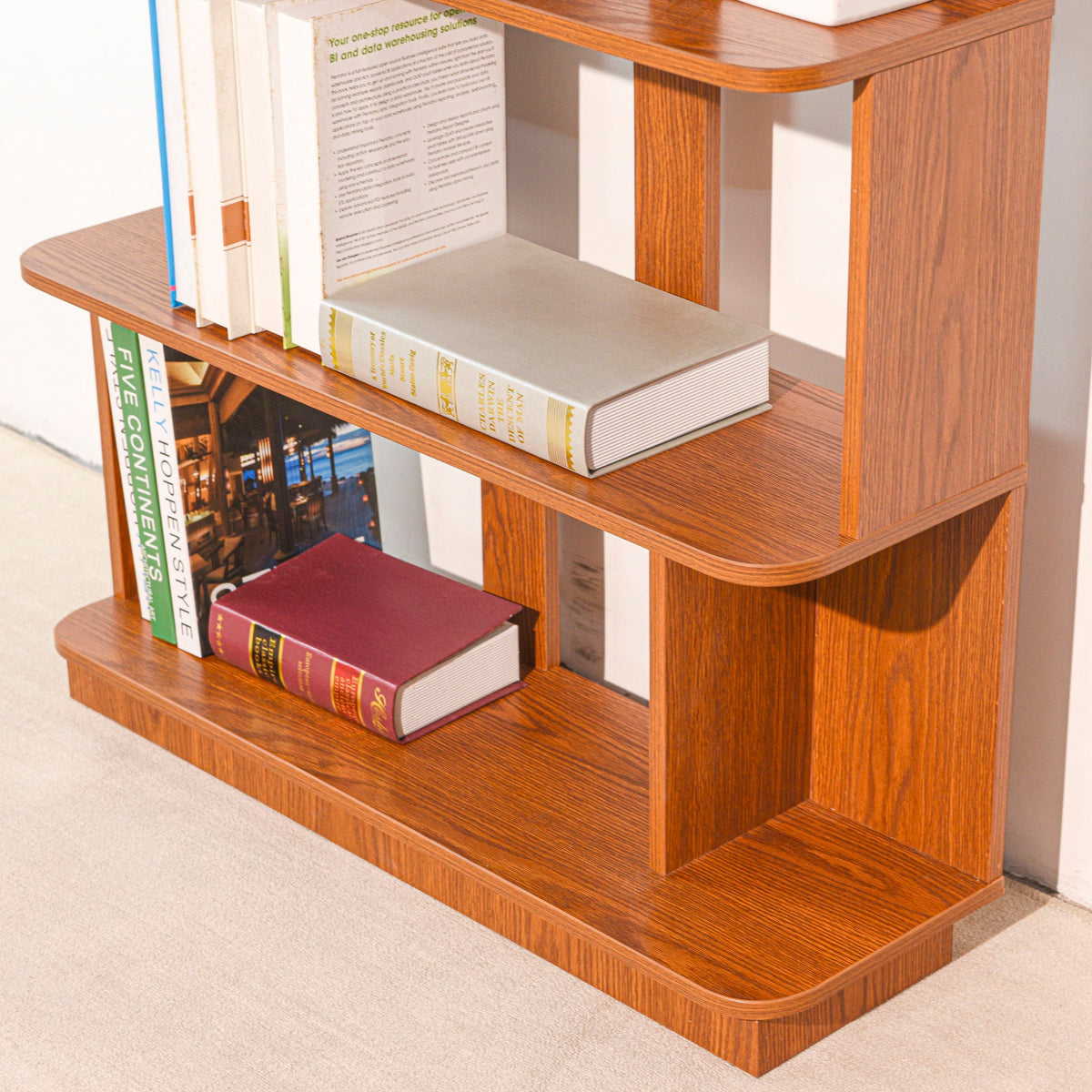 Modern 5 Tier Open Storage Bookcase