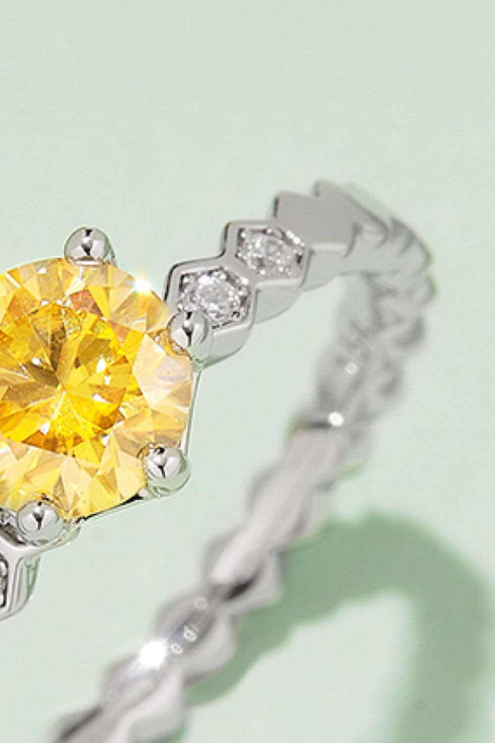 1 Carat Brilliant Round Cut Sparkala™ 6-Prong Platinum Over Pure Sterling Silver Ring (Yellow, Blue, or Pink)