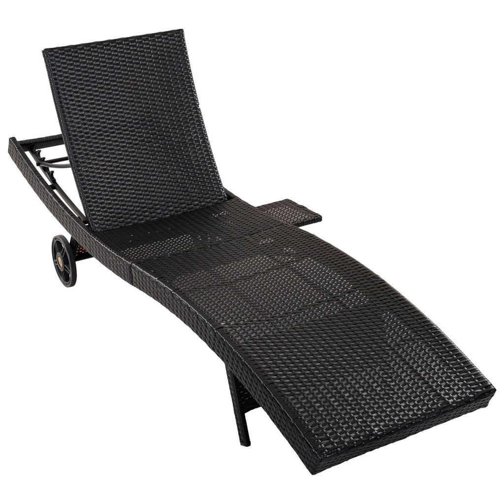 K&K 80'' Patio Wicker Chaise Lounge Chairs Set of 2