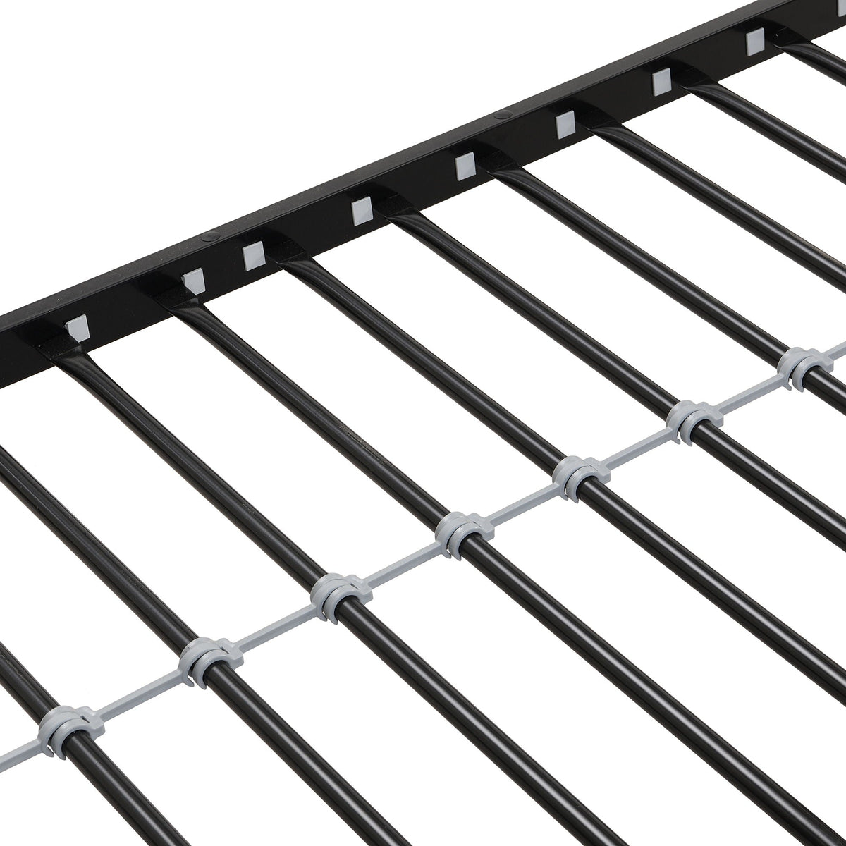 Modern Metal Bunk Bed With Side Ladders And Guardrail