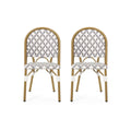 Chic French Bistro Chair With Durable Rattan And Aluminum Frame