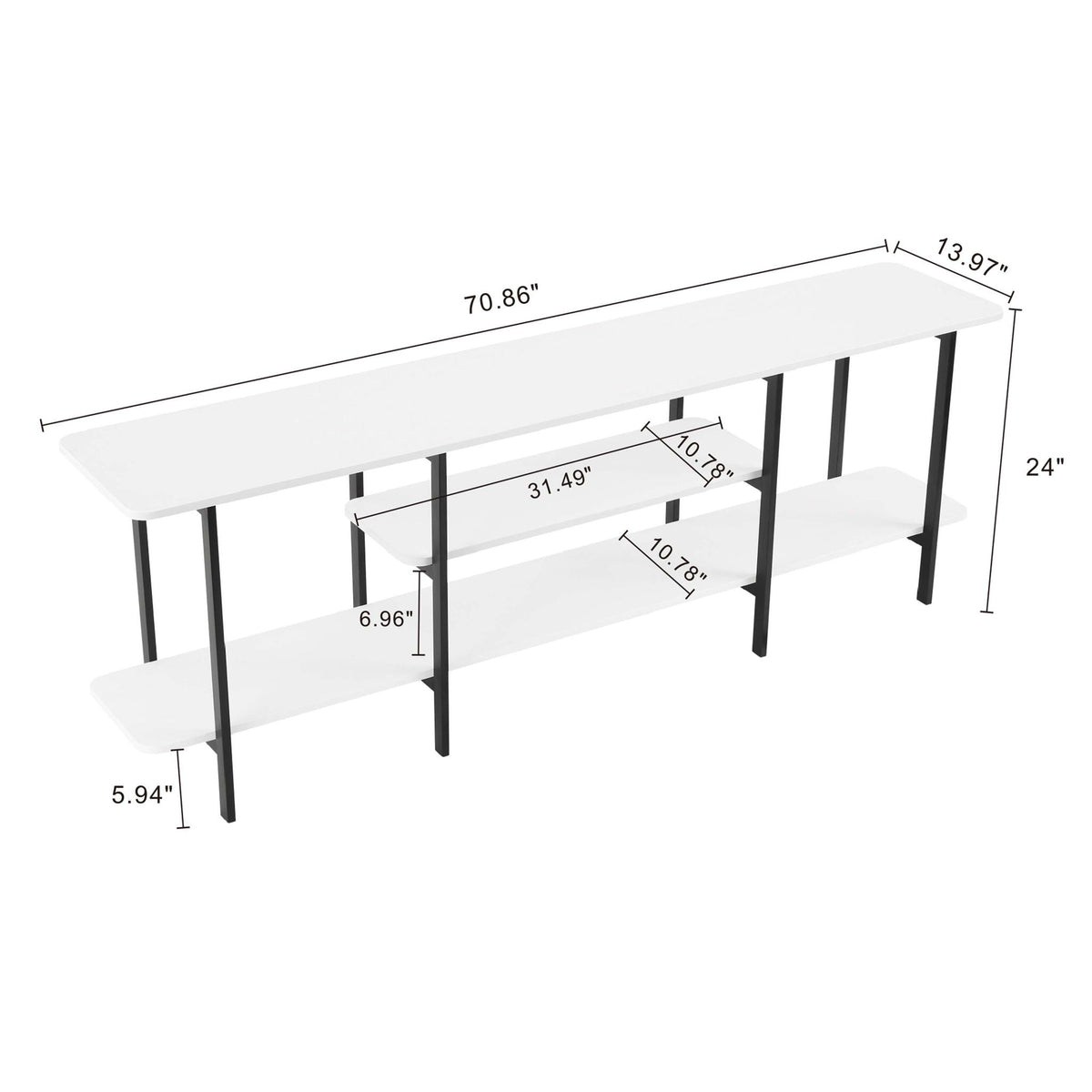 Celine - 3 Shelf Console Table