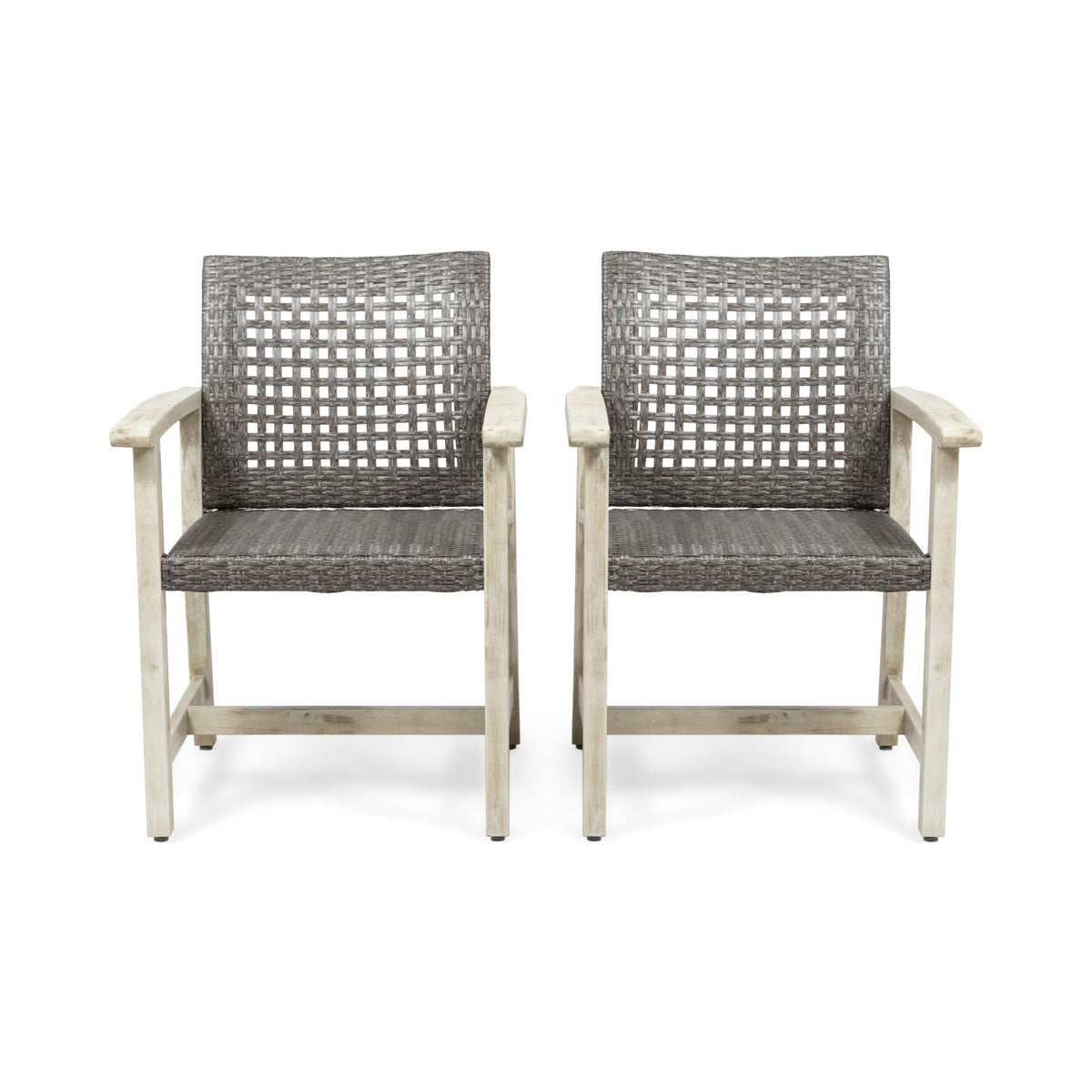 Outdoor Dining Chair Acacia Wood Frame (Set of 2)