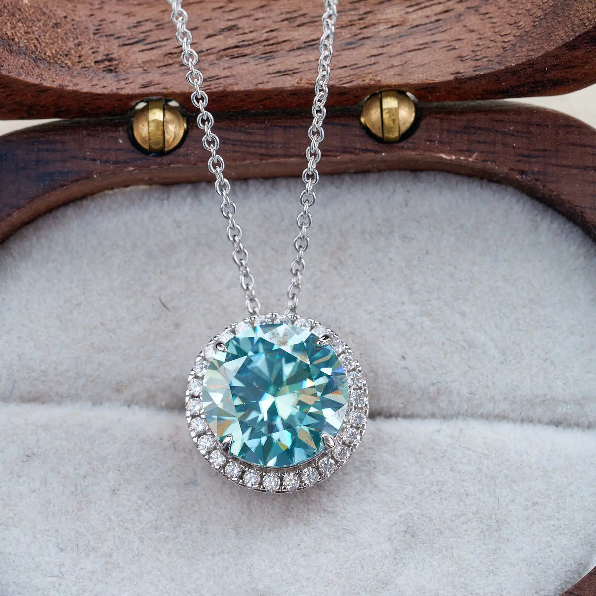 9ct Moissanite 925 Sterling Silver Ring Earrings Necklace Jewelry Set Gift