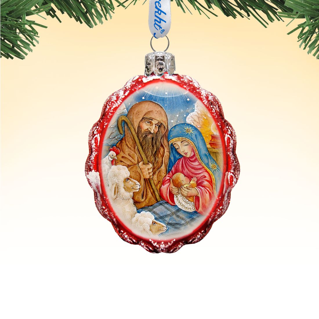 Family Nativity Mercury Glass Ornament by G. DeBrekht - Nativity Holiday Decor - 772072