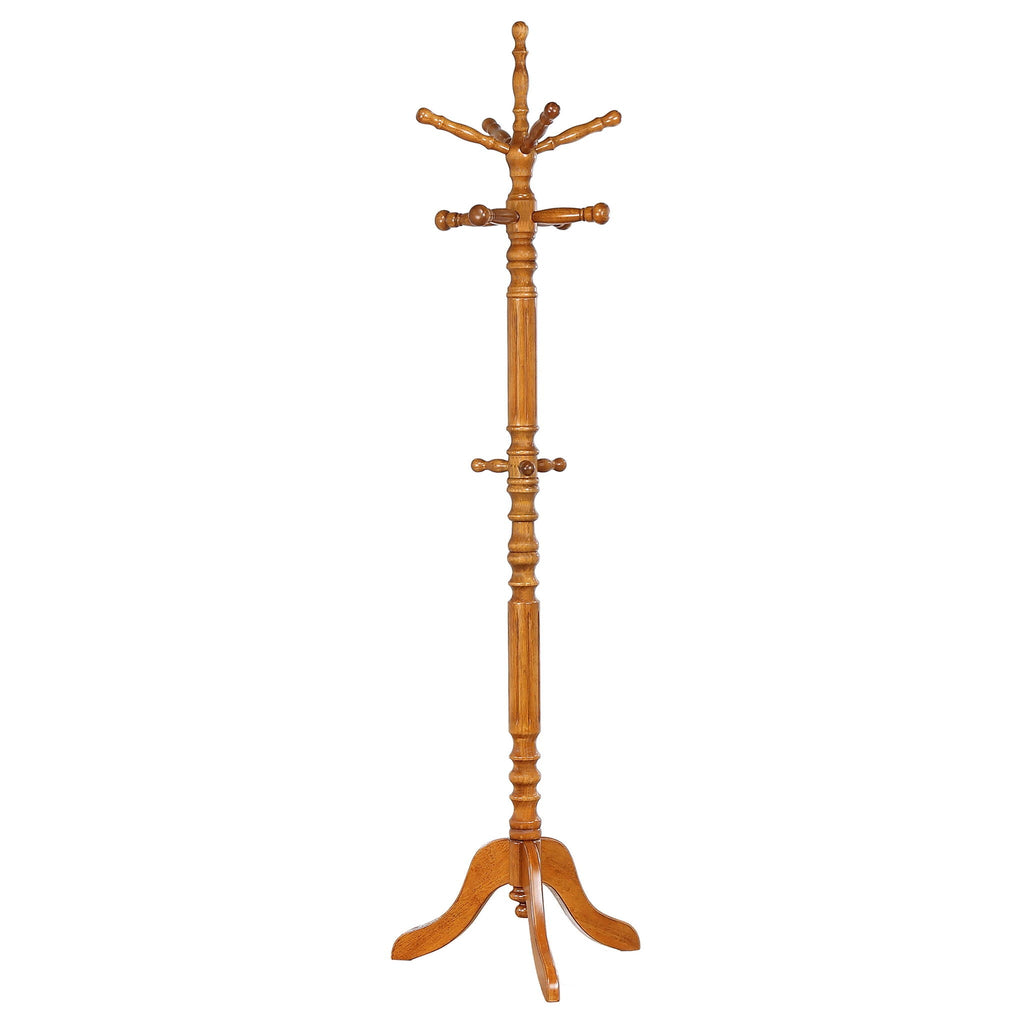 Cosman - 11 Hook Freestanding Coat Rack With Hanger - Brown
