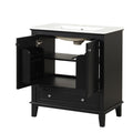 30" Bathroom Vanity With Sink Combo, Multi Functional Bathroom Cabinet With Doors And Drawer - Black