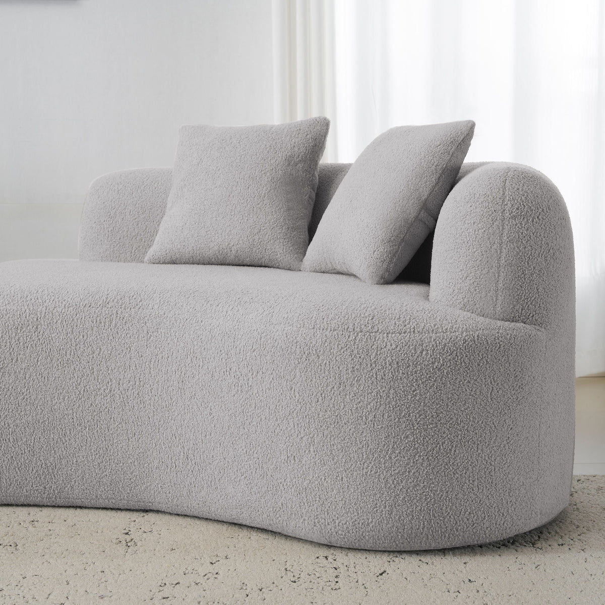 Curved 4 Seater Full Compression Sponge Sofa