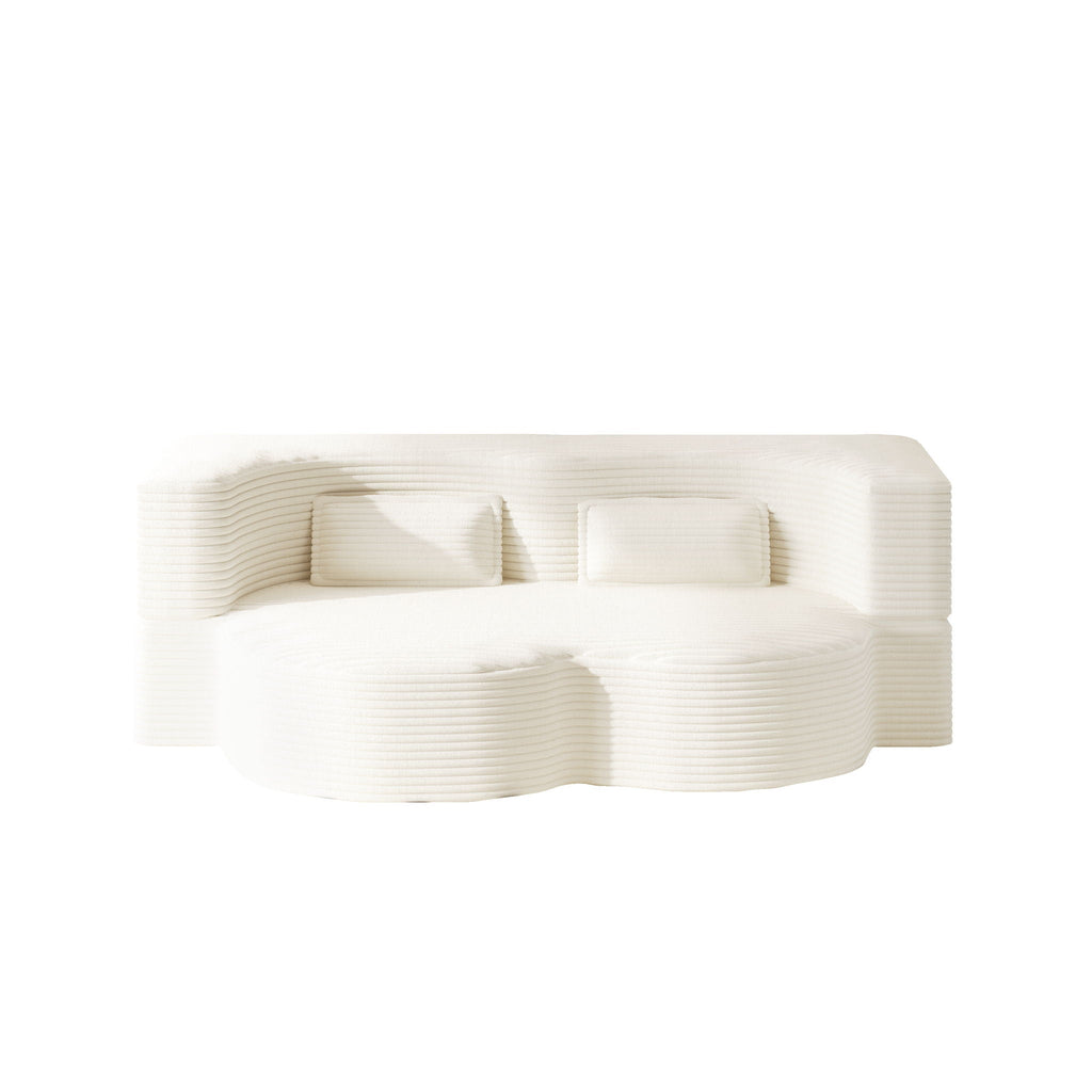 Floor Sofa With 2 Pillows, Convertible Twin Size Mattress For Living Room