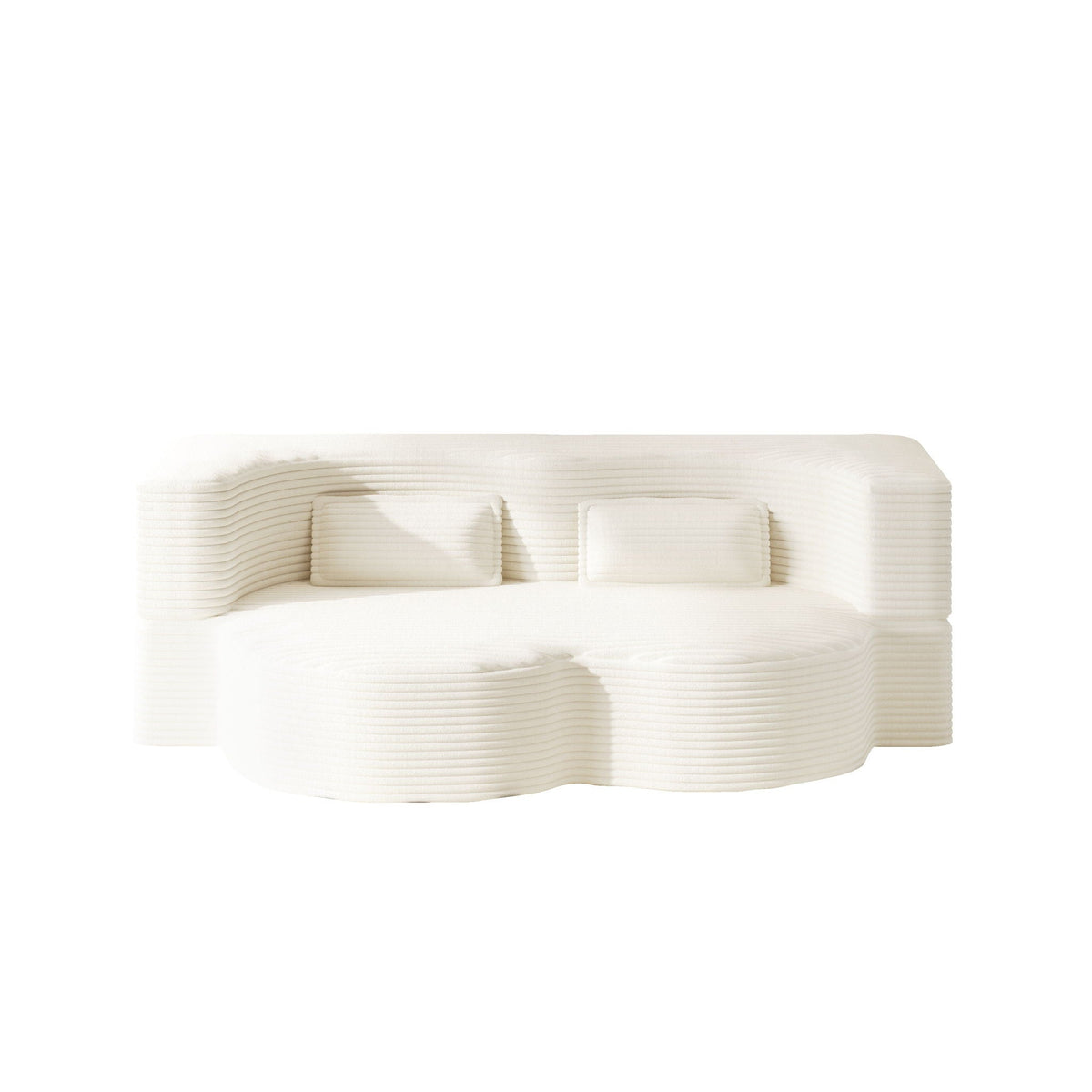 Floor Sofa With 2 Pillows, Convertible Twin Size Mattress For Living Room