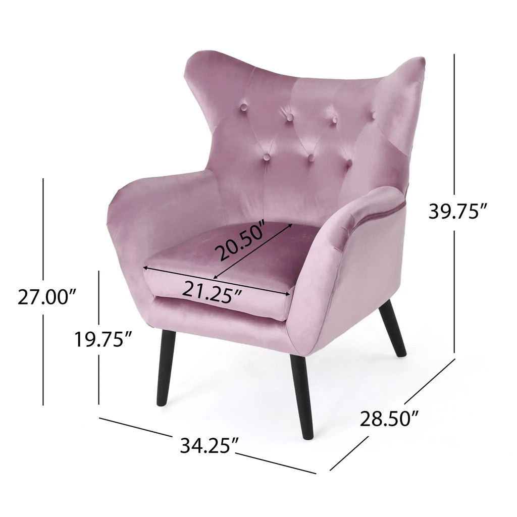 Alyssa Mid Century Upholstered Arm Chair With Wingback Design
