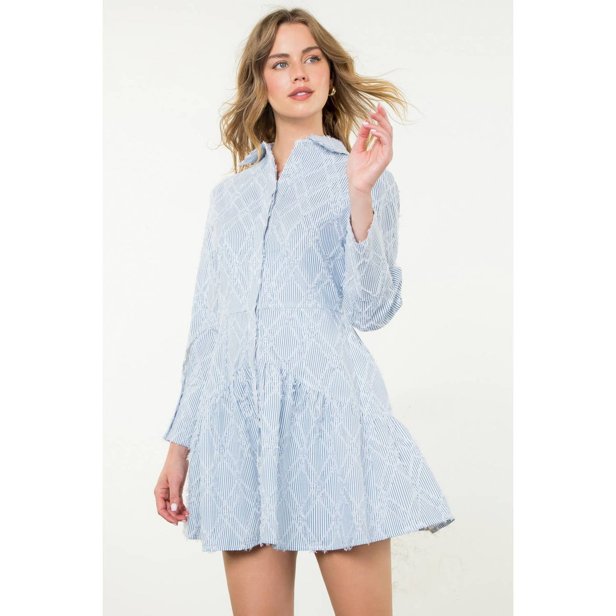 Berkley - Striped Fringe Detail Dress