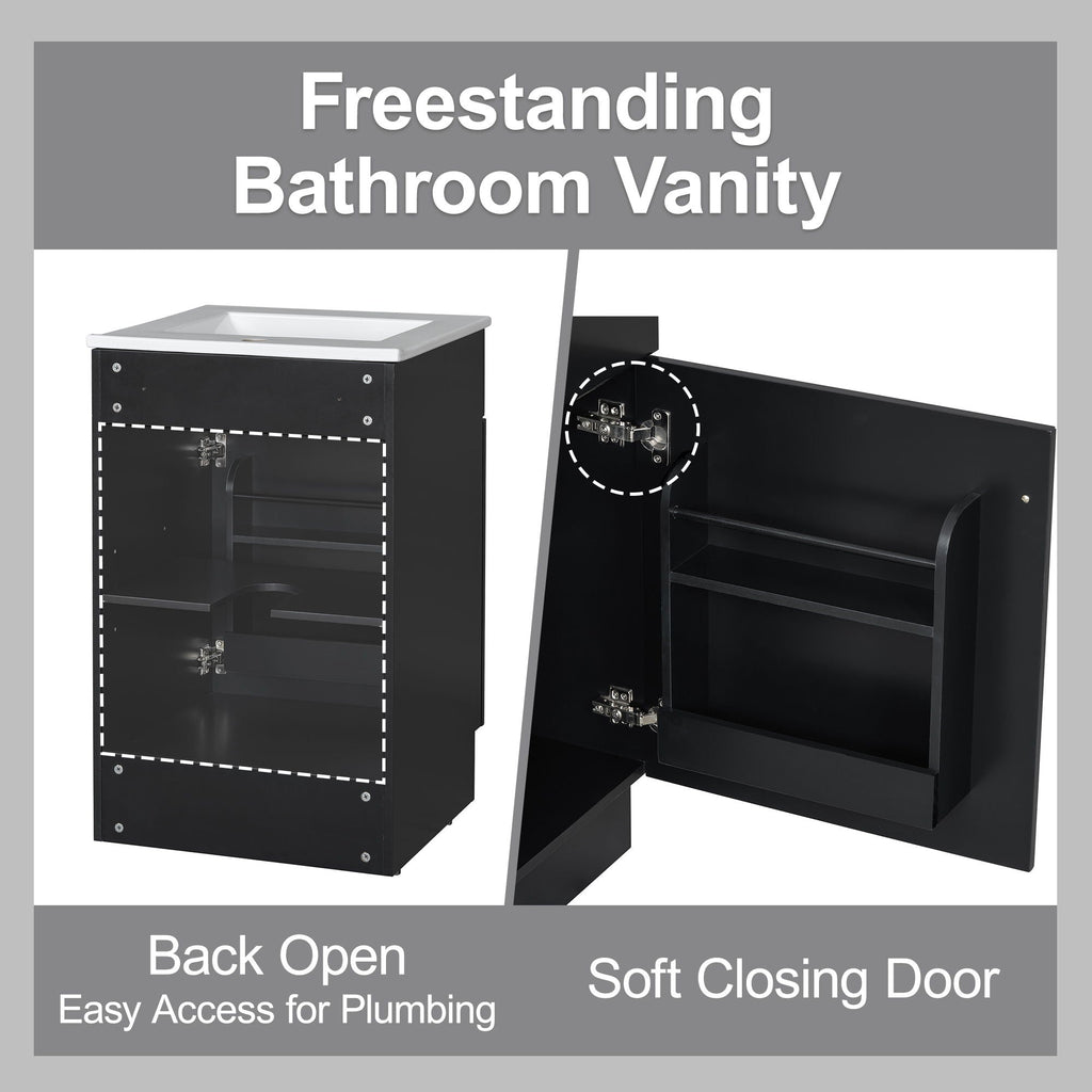 Bathroom Vanity With Sink, Cabinet With Adjustable Shelf