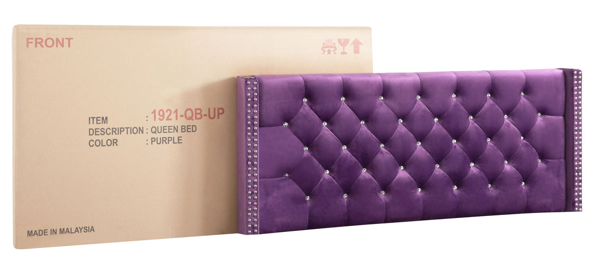 Upholstered Nailhead Trim Chic Bed