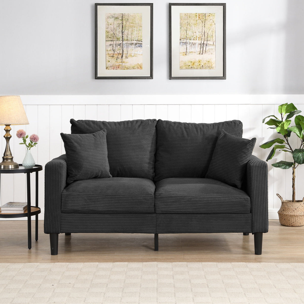 Modern Upholstered Loveseat Sofa, High Resilience