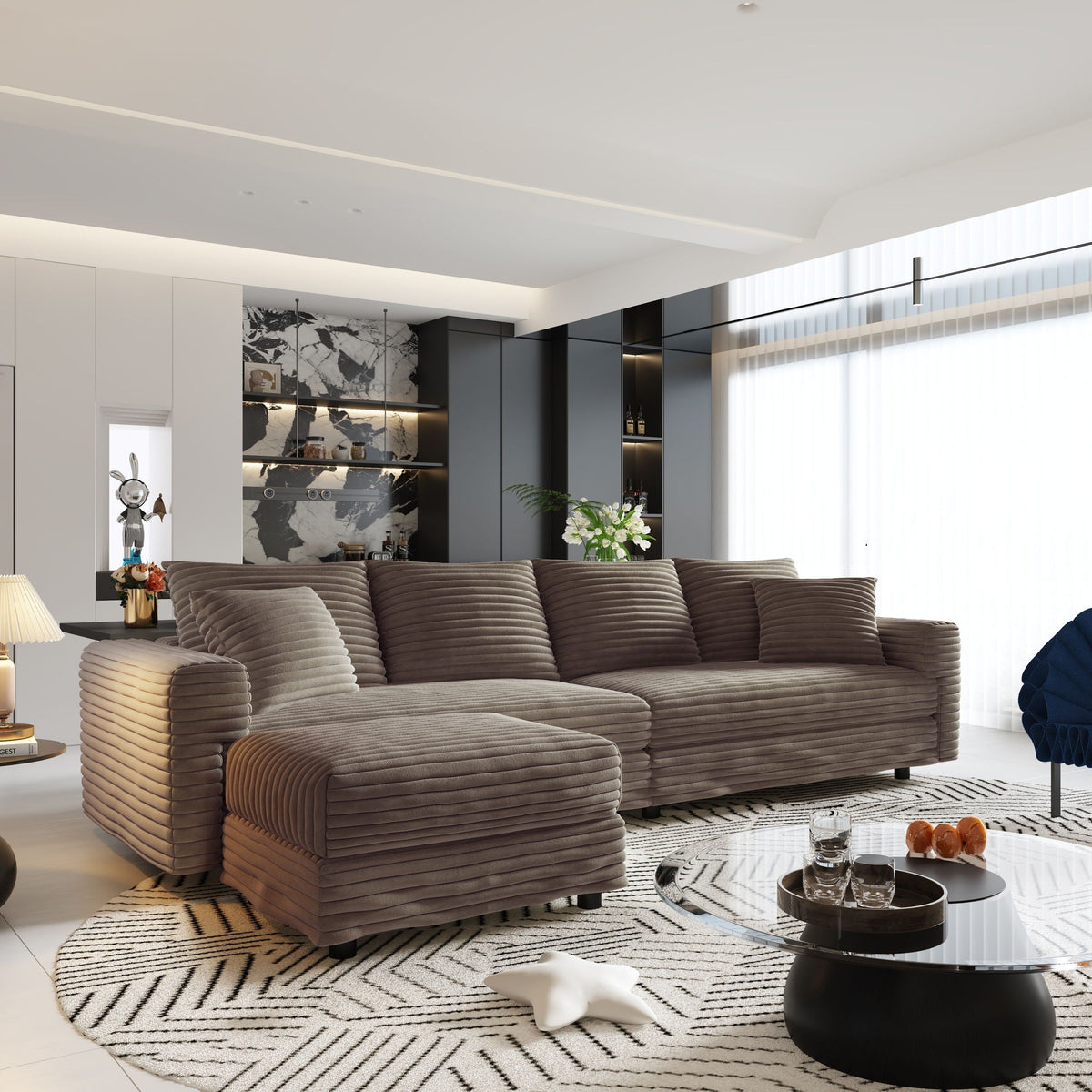 Modern Comfy Upholstered Sofa Cloud Couch & Deep Seat Couches