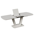 Modern Industrial Style Expandable Dining Table With U Shaped Legs - Antique Gray White