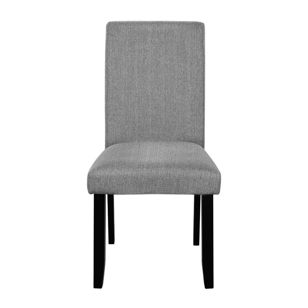 5 Piece Round Dining Table Set, Dining Table And 4 Upholstered Chairs For Dining Room, Kitchen Room, Living Room - White / Gray