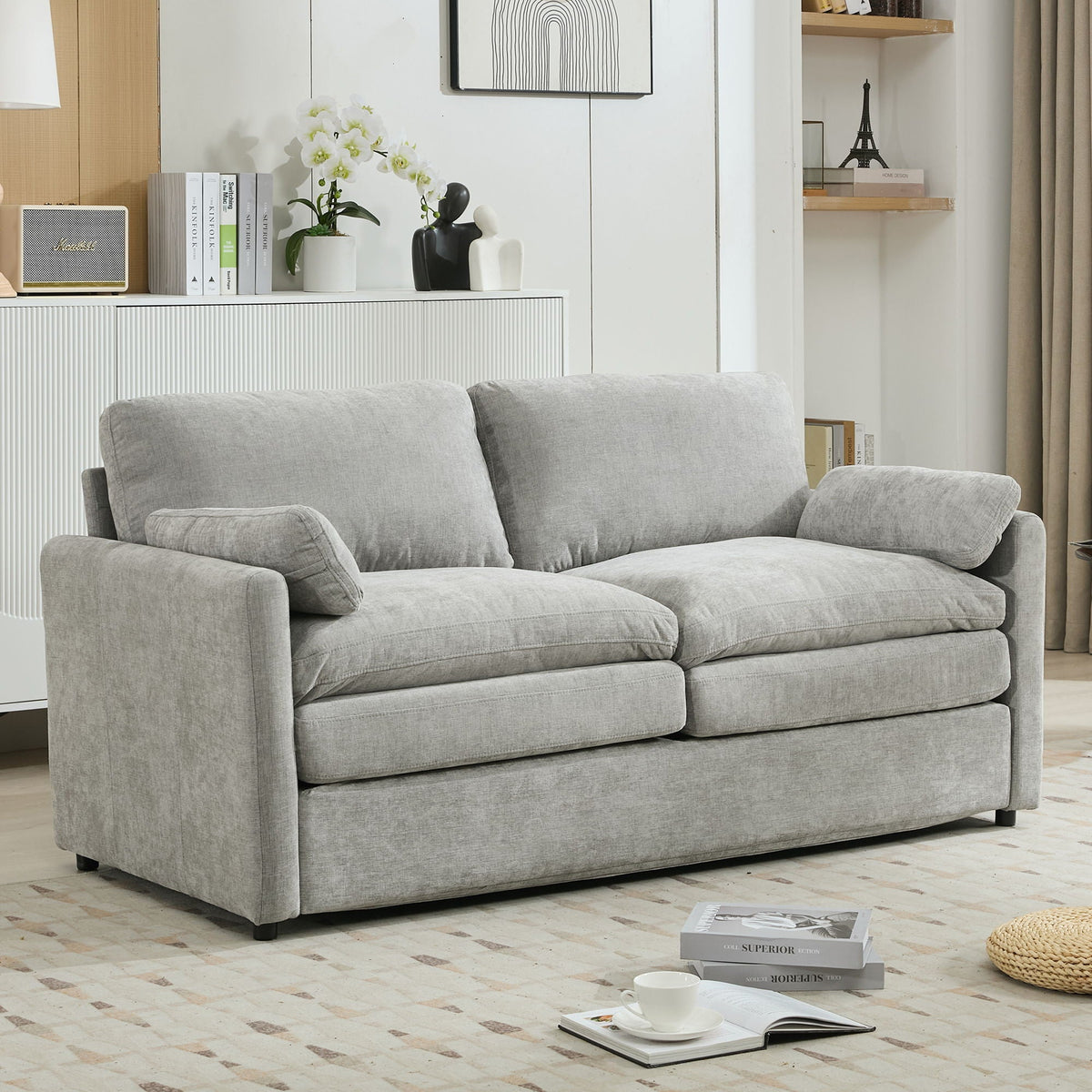 Cozy Upholstered Cushion Loveseat Sofa For Living Room