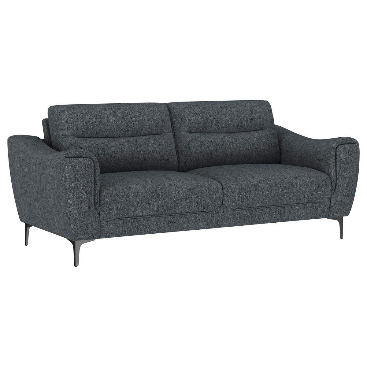Oberle - 2 Piece Upholstered Sofa Set With Pocket Coil Seating - Charcoal