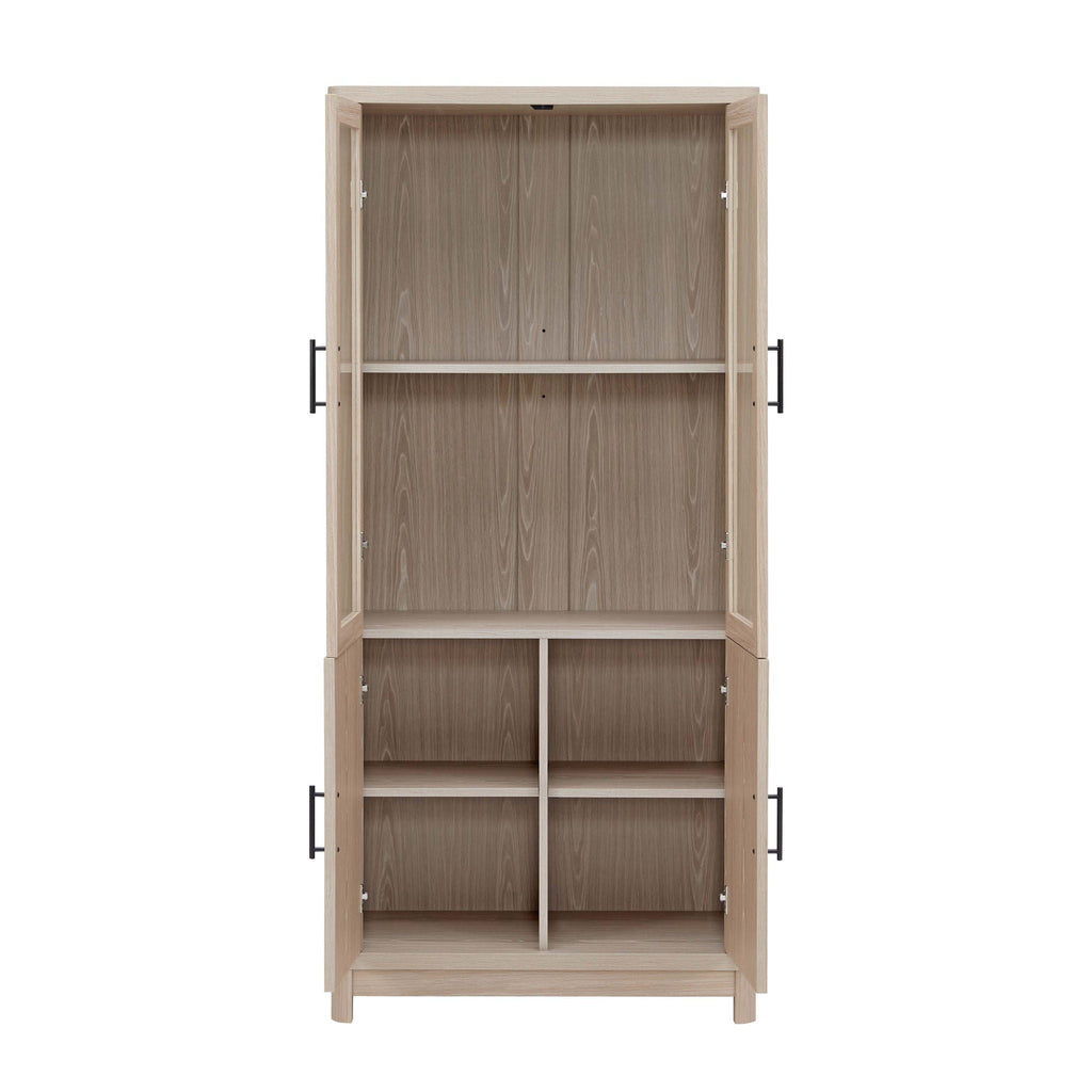 Jodie - Bookcase Cabinet With 6 Adjustable Shelves - Oak