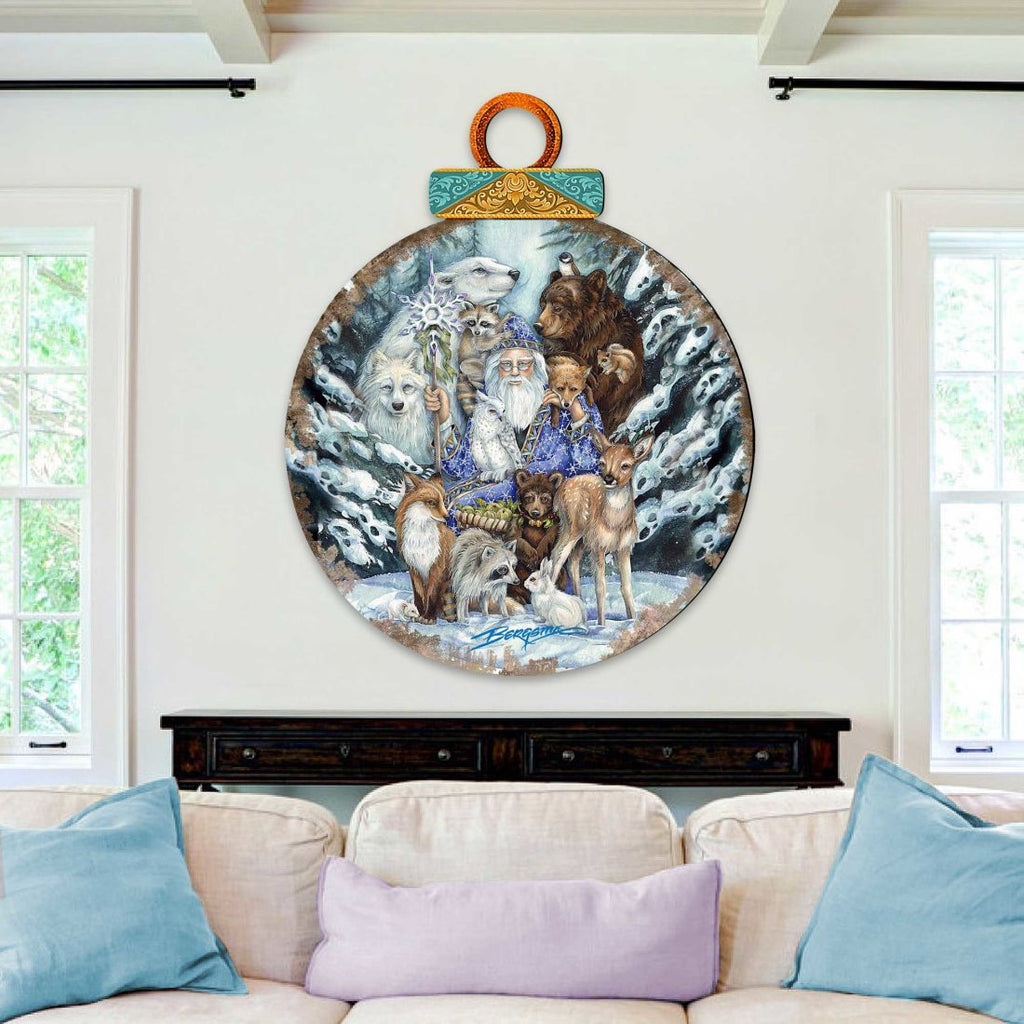 Gather in Peace Father Winter Animals Wall Hanger by J. Bergsma - Christmas Decor - 8591968H-JB