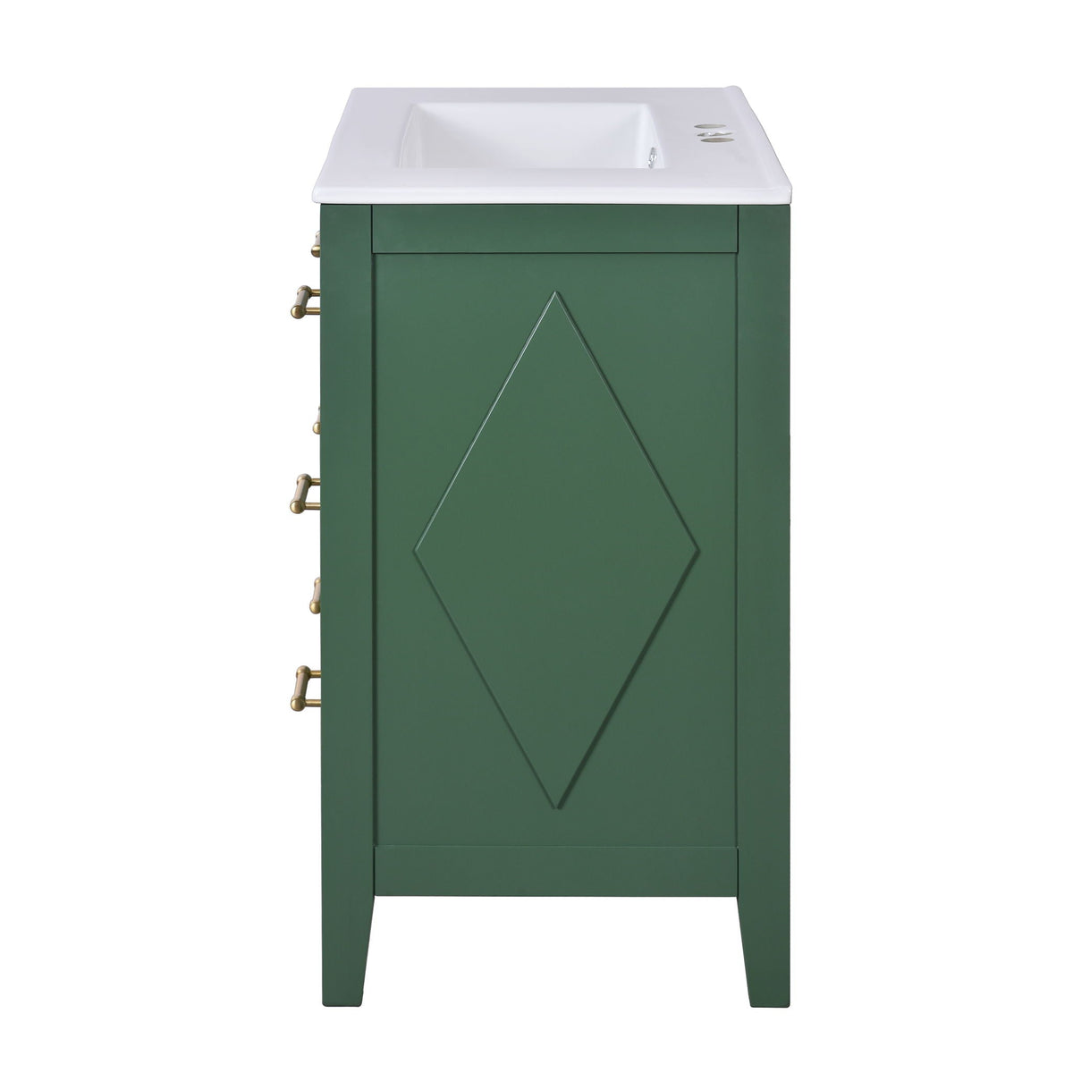Retro Bathroom Vanity With Sink Combo, Free Standing Single Set With 3 Drawers