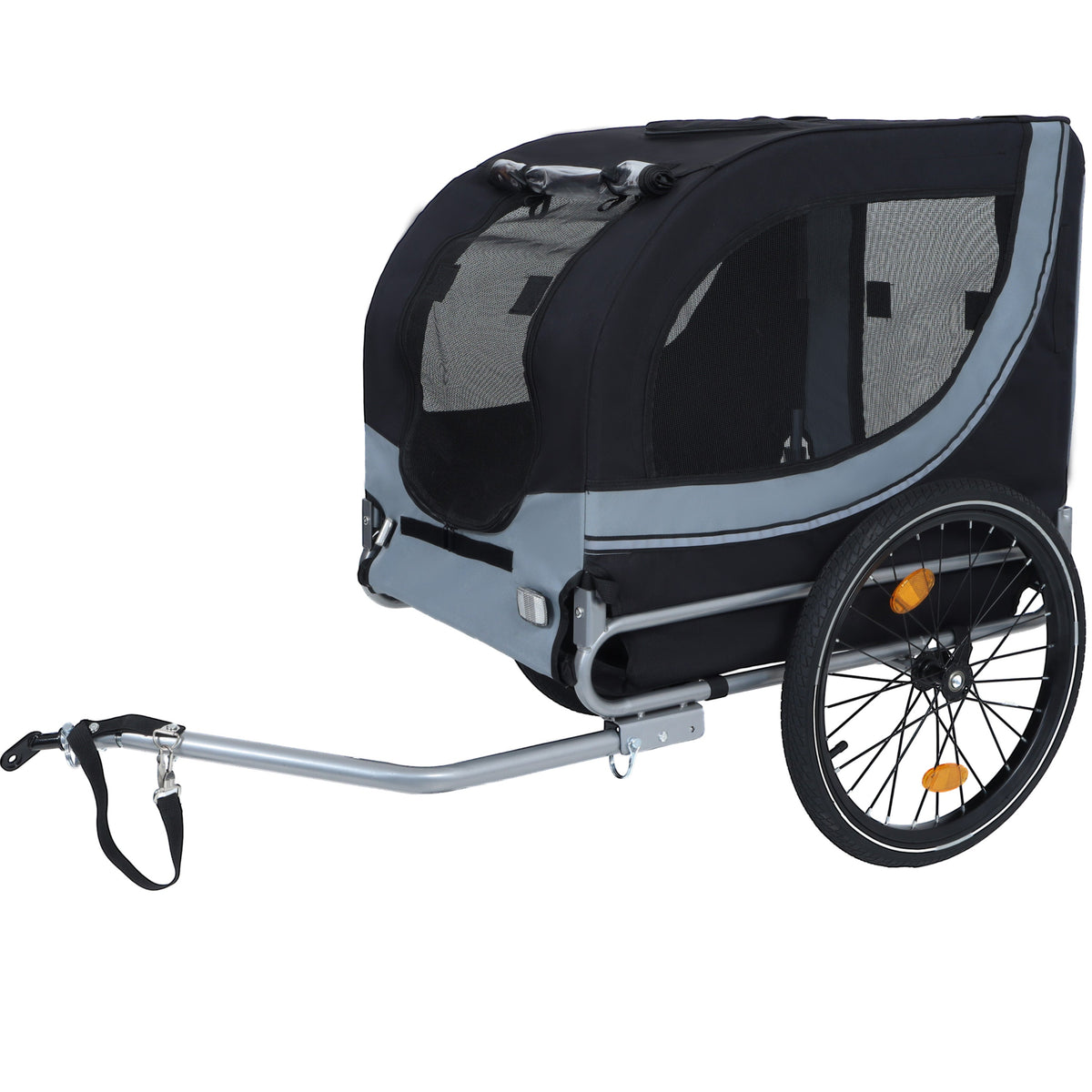 Large Folding Bike Trailer for Dogs – 66LB Capacity All-Terrain Pet Carrier