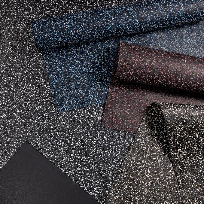 Playsafer Genaflex Rubber Gym Floor Mat - Heavy Duty Commercial Protective Gym Flooring Roll, 8mm Thick (4' X 20', 10% Red)