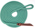 Double Braid Lead Rope with Eye Splice Loop, 12-14FT Lengths (Turquoise with Brown, 12 ft.)