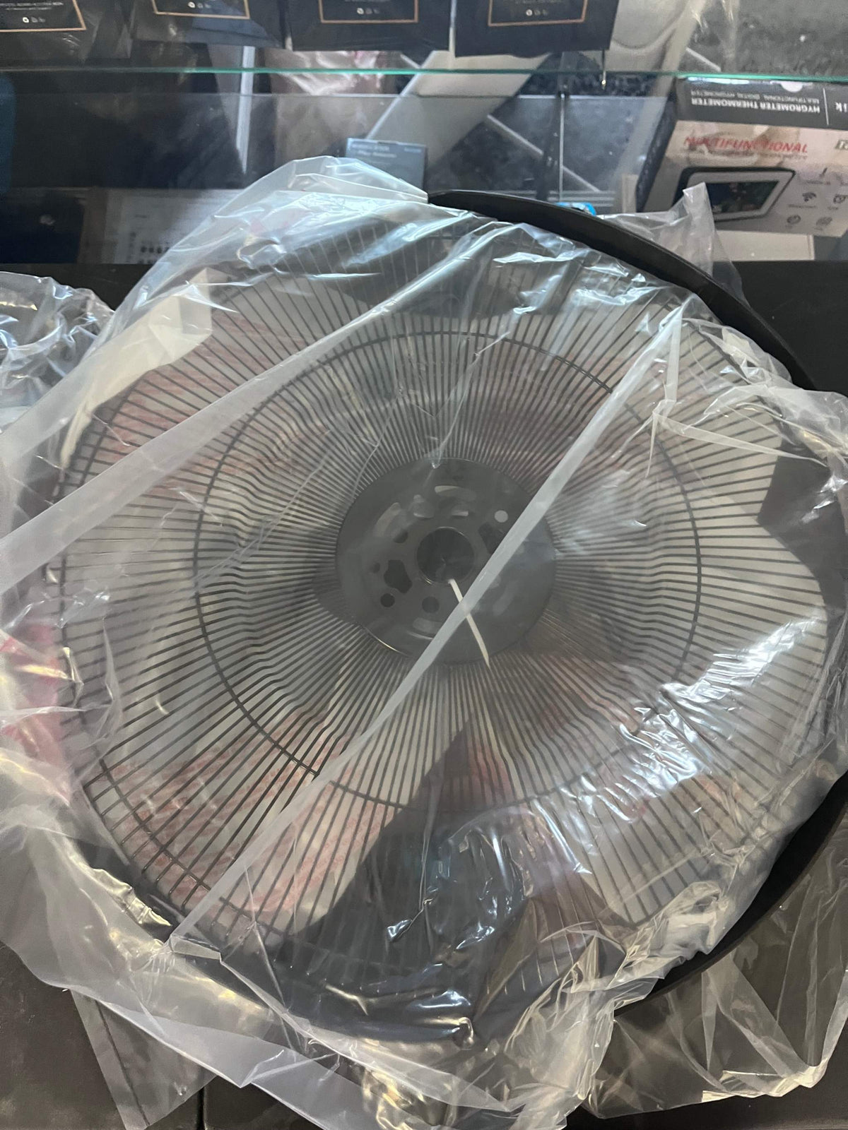 Open Box Newair 18 in. 3-Speed Wide-Angle Oscillating Outdoor Misting Fan and Pedestal Fan for Cool Down 500 sq. ft. - Black