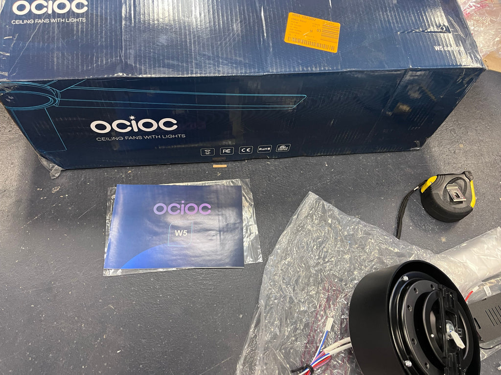 Open Box ocioc WFIVE 52-in Integrated LED Flush Mount Matte Black with Matte Black
