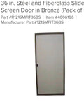 Ritescreen Adjustable Patio Screen Door' Bronze' 36X78 DELIVERY LAS VEGAS ONLY