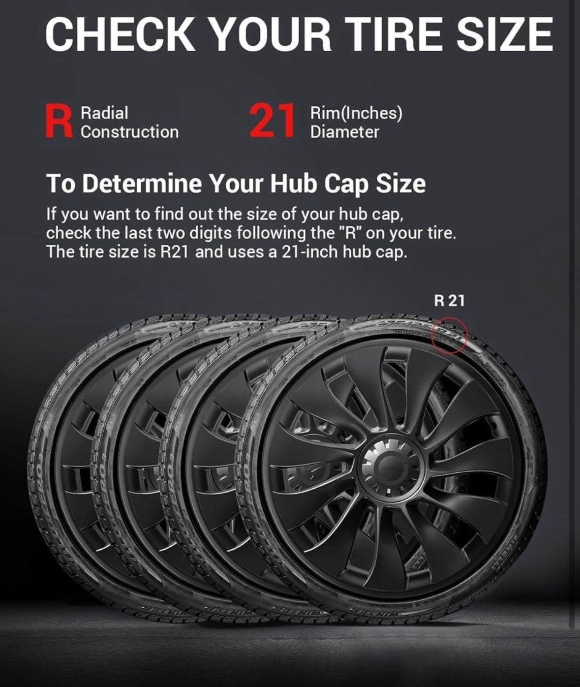 BASENOR Tesla Model Y 21 Inch Wheel Rim Protector ABS Rim Guard Hubcap Curb Rash Cover Car Protection Tire Trim Rings for Model Y Exterior Ac