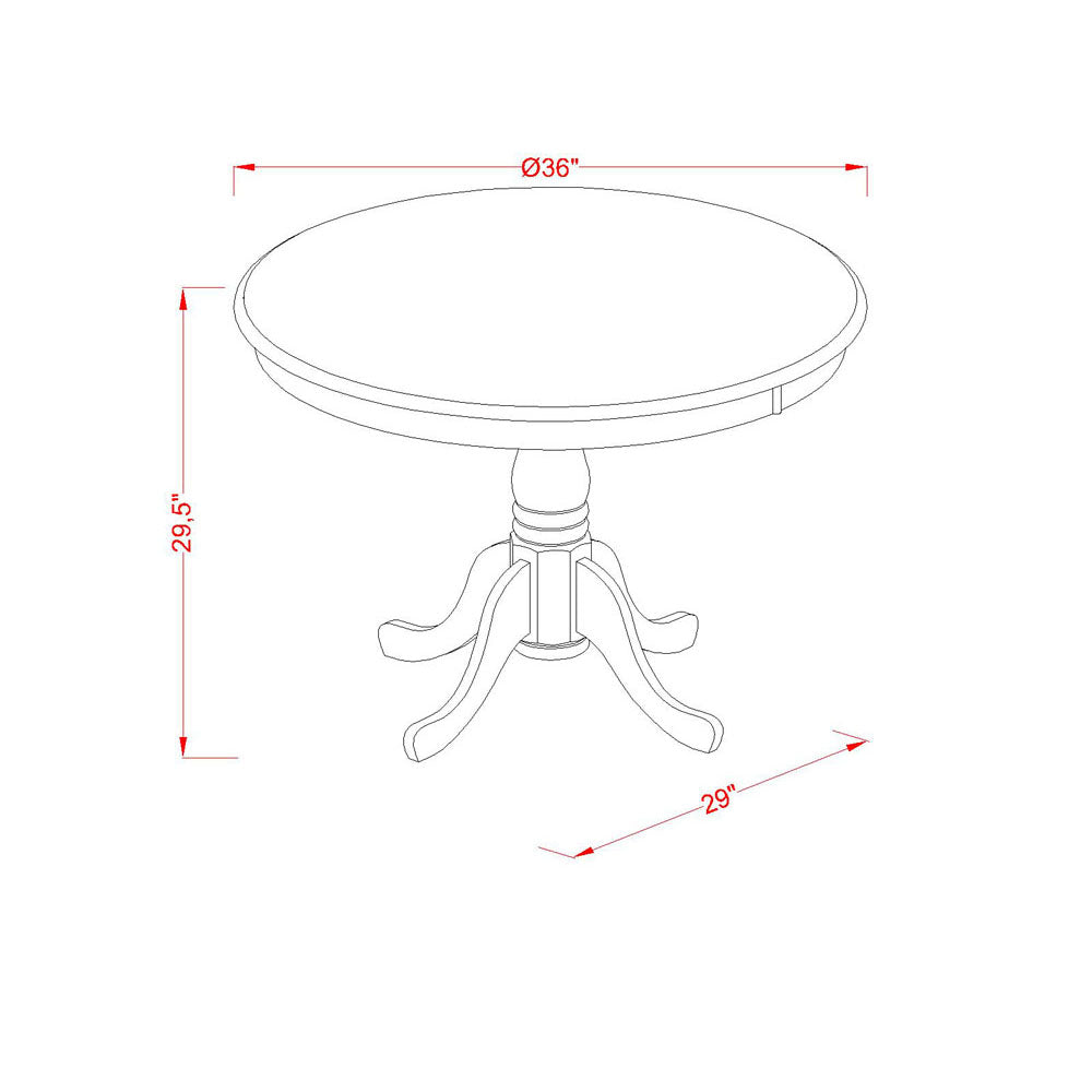 EAST WEST FURNITURE - ANVE3-MAH-47 - 3 Pc Kitchen Dining Set - 2 Light Sable Linen Fabric Parson Dining Chairs with High Back and 1 Modern Kitchen Table - Mahogany Finish