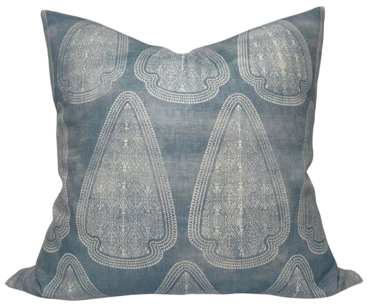 Artemis Distressed Pillow Cover in Lake Blue, Susan Connor Textiles